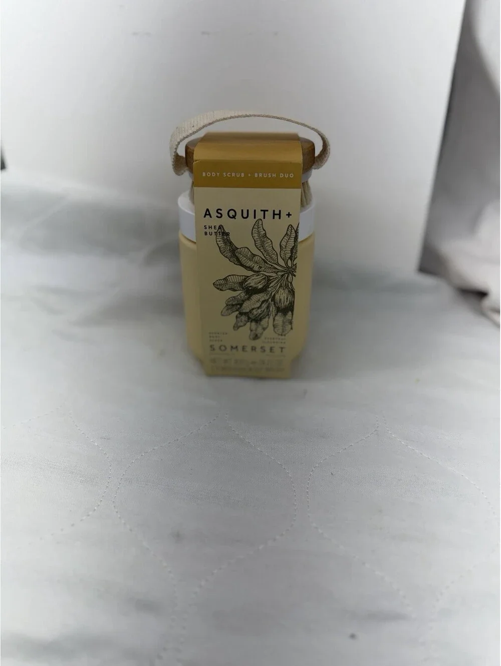 NEW Asquith & Somerset Bee-utiful Honey Lemon Body Scrub & Brush Set 15.87oz